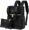 LOVEVOOK Rucksack Damen Klein, Kleiner Cityrucksack Handtasche 2 in 1 Rucksacktasche mit USB Ladeanschluss, Mini Tasche Daypack Backpack Women Elegant für Freizeit Reisen Arbeit, Schwarz