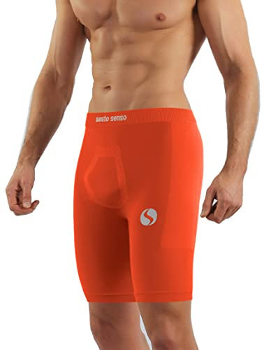 sesto senso Unterziehhose Herren Radlerhose Radhose Kurz Unter Shorts Sport Eng S/M Orange