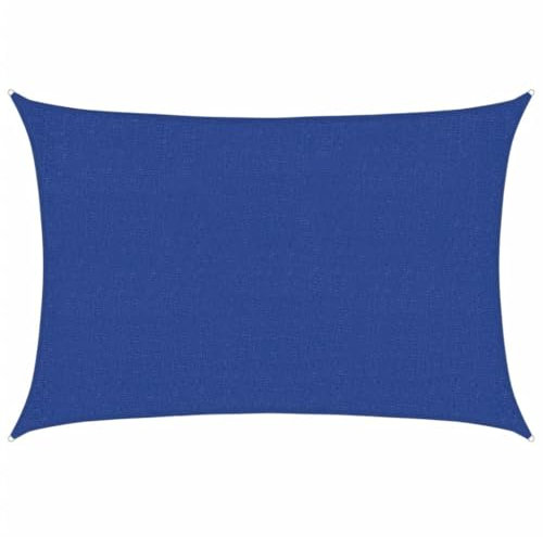 vidaXL Toldo de Vela Parasol Lona Protector Solar Sombra Patio Jardín Terraza Balcón Parque Infantil Exterior HDPE Azul 160 g/m² 2x3 m