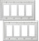 OKAWYC Quadruple Decorator Light Switch Cover Adler Metal Wall Plate, 2-Pack Brushed Nickel 4 Gang Quadruple Rocker, for Receptacle Dimmer Switch GFCI Outlet Switch Cover Decorative Wallplate, Durable