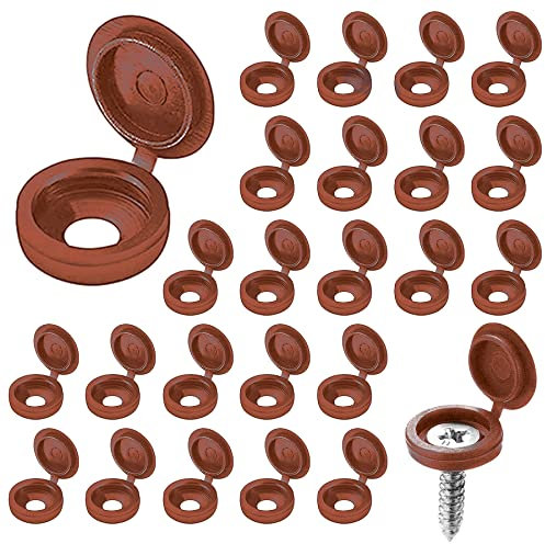 100 tornillos para alféizar de ventana, color marrón, tapas de plástico para tornillos con tapa de rosca para número M4-M6