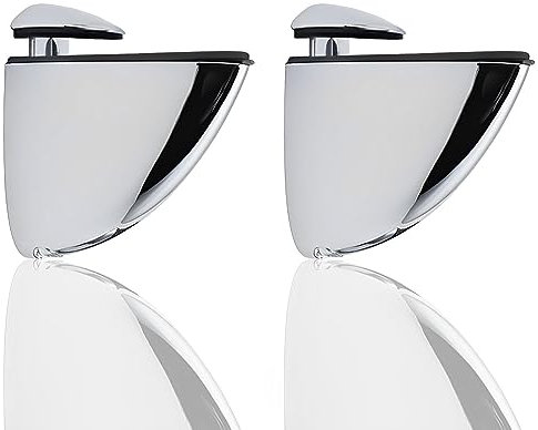 JIANYH 2 Pcs Glass Shelf Supports, Glass Shelf Brackets, Glass and Wooden Adjustable Shelf Brackets, Glass Clamps can be Used in Bathroom / Toilet / Hallway and Wine Cabinet