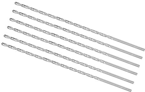 CoCud Extra Lungo Torsione Trapano Punte, 4mm Trapano Punta Diametro 250mm Totale Lunghezza, Alta Velocità Acciaio Torsione Trapano Punta per Indurito Metallo Falegnameria, 6-Pezzi