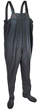 TRIZAND Wathose 22973 - Stivali da pesca con bretelle, impermeabili, traspiranti, in PVC, taglia 22973, Nero , 45