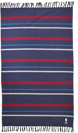 Paris 2024 Equipe de France Olympiques Fouta Tricolore | 100% Coton | Oeko-TEX | 70x140 cm | Bleu Marine