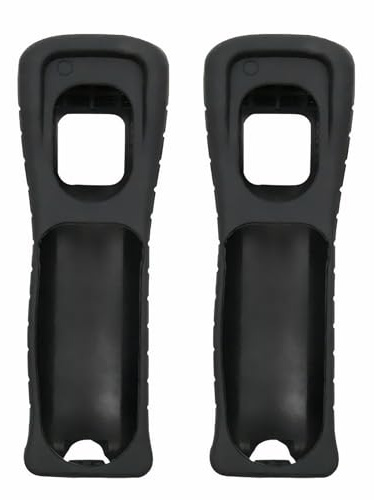 IOIUSKKU Ergonomischer kabelloser Controller für Wii Play Fernbedienung, Silikagel Fernbedienung, kompatibel mit Wii Fernbedienung, Schwarz