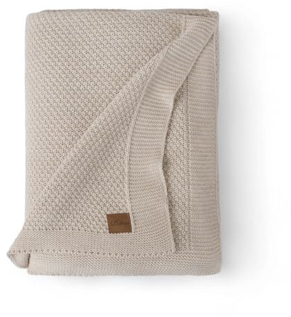 Dalisa Weiche Acryl 'Meggie' Strickdecke Oeko-Tex Zertifikat Meggie, Beige 200x220 cm - Atmungsaktiv, Vielseitig für alle Jahreszeiten