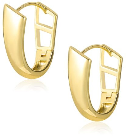 Creolen Gold Kleine Ohrringe Klobig Damen, Silber 925 Creolen Klobig Gold Ohrringe Oval, 26K Gold Knorpel Huggie Creolen Klobig Leicht Breit Chunky Creolen Oval Gold Ohrringe Kleine Damen