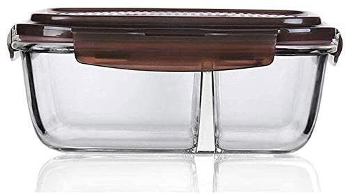 Odongk Boîte à déjeuner Bento Boîte à déjeuner – Boîtes à 2 niveaux, Verre – Anti-fuite, Récipients de préparation de repas en verre avec couvercles, Boîte à bento en verre avec ustensile