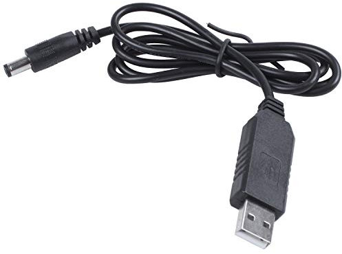 Osmond USB DC 5 V a DC 12 V 2,1 mm X 5,5 mm Convertidor de módulo Conector macho Barril DC de cable de Jack, Cable USB a DC -1 M (5 V a DC 12 V)
