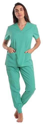 Just Love Women's V-Neck Scrub Set 7065-TEAL-2X