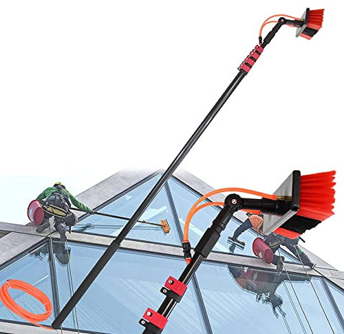 Kit de Poste de Limpieza de Ventanas de 12 a 39 pies, Kit de Poste telescópico para Limpieza de Ventanas para Panel Solar fotovoltaico, Limpieza con alimentación de Agua múltiple al Aire lib