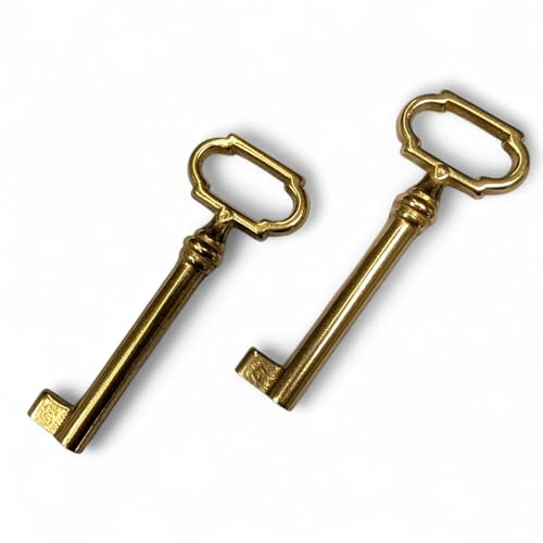 BricoShopping Llaves para muebles en Arte Povera y armarios antiguos clásicos modernos, llave universal en estilo para cerradura de armario en latón, llave de mapa antigua para cajón (latón pulido
