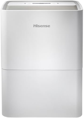 HISENSE Deumidificatore D12HW – 12L con funzione a secco, indicatore con serbatoio pieno, timer, riavvio automatico, bianco