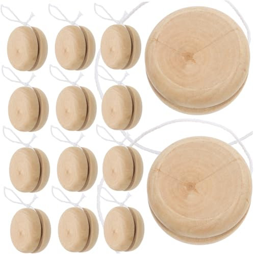 BESTonZON 15St Kinderspiele Kinderspielzeug Heimwerken handbemalte Jo-Jo-Bälle Zappelspielzeug bastelset basteln für spielzeuge Outdoor- für kleines Jo-Jo Holz