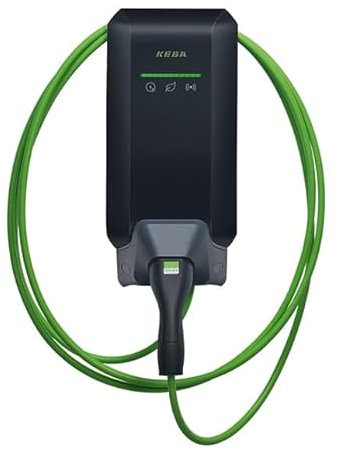 Keba KeContact P40 131.736 Wallbox | 11 kW | 6m Typ 2 Kabel | RFID | integrierter Energiezähler | LAN/WLAN/Bluetooth | FI Typ A | DC-Schutz | Schwarz | Ladestation für Elektro-/Hybrid-Auto
