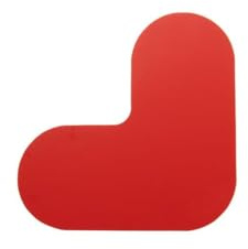 ORGATEX L-Winkel LongLife Rounded Bodenmarkierung | Stellplatzmarkierung Lager | PVC Bodenmarkierungsband selbstklebend I Parkplatzmarkierung Industrie I 90mm, 190 x 190mm (LxB) | 50 Stück, Rot