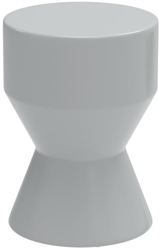 Outsunny Tabouret en céramique - Charge maximale : 120 kg - Diamètre : 33 x 45,5 cm - Résistant aux intempéries - En forme de sablier - Pour extérieur, camping, jardin, terrasse, balcon - Gris clair