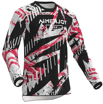 AIMENJOY Fahrradtrikot Herren, Radfahren Top, MTB Jersey, Herren Mountainbike Motocross Jersey, Lange Ärmel, Feuchtigkeitsableitend,atmungsaktiv, Radfahren Kleidung Für Sport (Style-19,XXL)