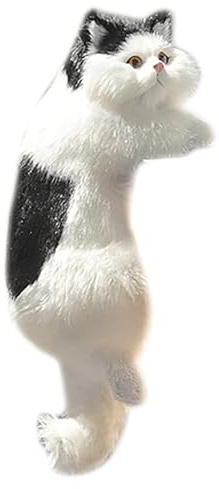 Plüsch Katze Anhänger - Mini Innendekoration mit realistischen Details, Flauschiger Stoff | Fake Katze zum Ausstellen mit Spaß für, Wohnzimmer, Leseecke oder Raum