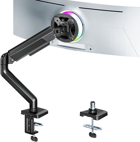ARES WING Support de Moniteur pour écran Plat incurvé de 17 à 40 | Hauteur réglable, Charge maximale 12 kg, Support VESA 75/100 mm, Support de bureau