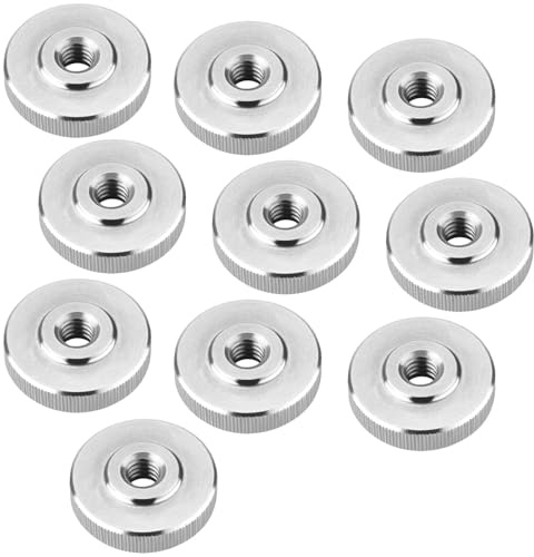 SOTECH 10er Set Rändelmutter M6 Edelstahl V2A (SS304) flache Form DIN 467 | metrische Griffmutter mit gerändelten Seitenflächen