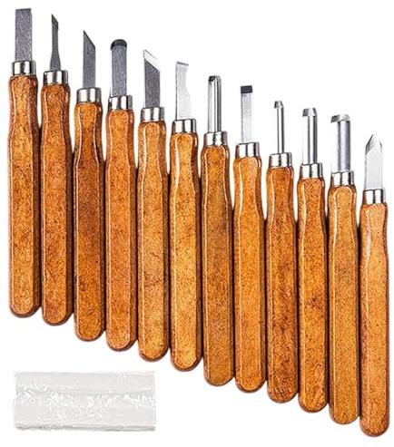 Holzschnitzset – kleines Messer aus Karbonstahl, 12-teilig, Werkzeuge für Schnitzereien, Schreiner, Anfänger, Handwerk, Modellbau