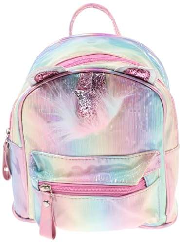 Artibetter Pailletten Einhorn Rucksack 1 Stück für Mädchen mit Plüsch | Holografisches Design, PU und Oxford Stoff, Leicht Tragbar für Ausflüge, Schlüssel und Spielzeug Zufällige Farbe