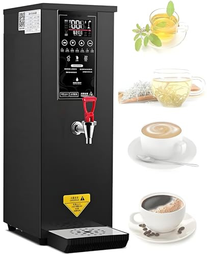Electric Water Boiler Dispenser 8L - Stainless Steel Step-Heating Hot Water Machine With Lcd Display For Restaurants, Hotels, Offices, Cafes (Black)