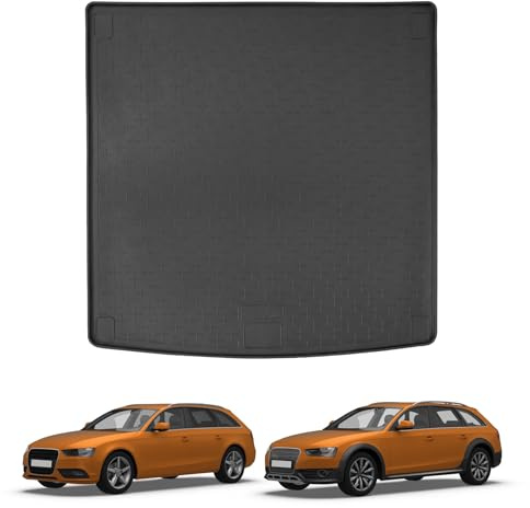 Travall CargoMat Boot Liner Compatible with Audi A4 & S4 (2008 – 2016) Premium Tailored to Fit Car Floor Boot Mat Waterproof Black Rubber All Weather Dog Friendly Car Specific Boot Protector