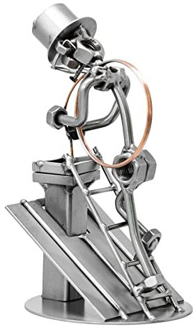metalman24 Schraubenmännchen KAMINKEHRER Schornsteinfeger Dach - Handarbeit Geschenkidee Metallfigur Metallmännchen Stahlfigur Schraubenmännle - Deko für Büro & Zuhause