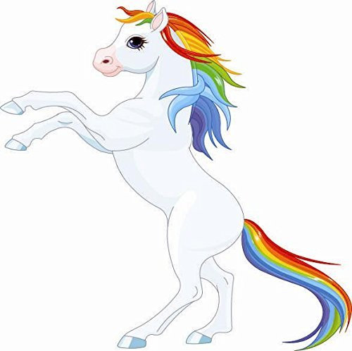 U24 Aufkleber Pferd mit Regenbogenmähne Autoaufkleber Sticker