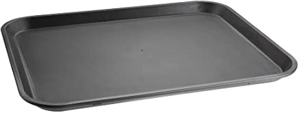 Olympia Kristallon Rechteckiges, rutschfestes Serviertablett, 405 mm, Schwarz, Polypropylen-Kunststoff, Kantinentablett, Größe: 405 (B) x 305 (T) mm / 16 x 12 Zoll, spülmaschinenfest, GM238
