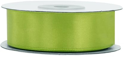 Satinband 25mm x 25m Rolle - FARBAUSWAHL in 3/6/12/18/25/38/50/75/100mm - farbecht & waschbar - Schleifenband für Hochzeit - Geschenkband zum Verpacken Dekorieren Basteln - Lindgrün 548H