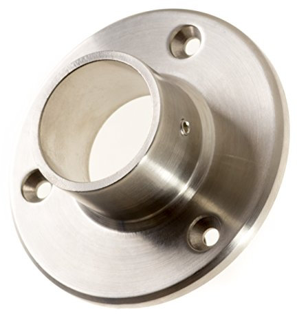 Bayram Edelstahl Wandanschluss 33,7 mm für Rohr V2A mit Klemmschraube geschliffen Rostfrei Bayram