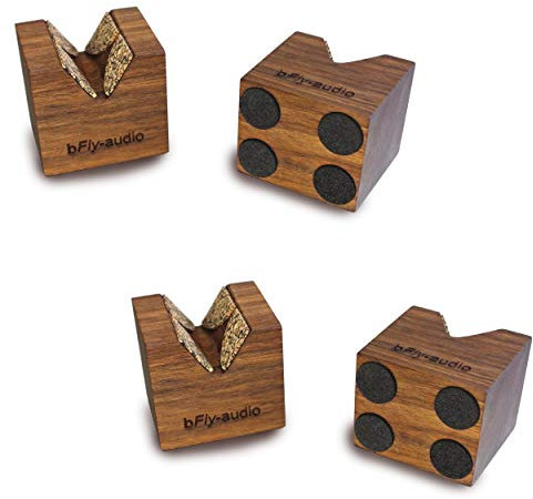 bFly-audio Cube-Set Kabel Absorber/Dämpfer aus Amasaque Holz (4er-Set)