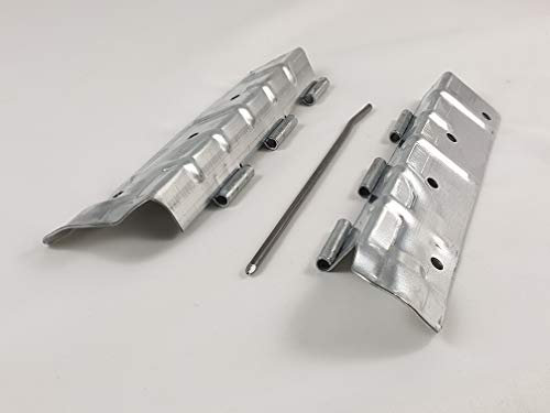 OuM 2 Stück Scharnier für Aufsatzrahmen, Stahlblech verzinkt, Gesamtlänge 214mm, Geeignet für Bretter 20mm x 200mm, Wandmontage