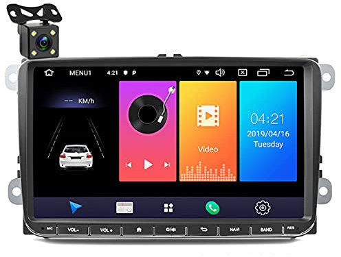 Autoradio 9 pulgadas Reproductor multimedia Audio Estéreo Android Navegación GPS WIFI Enlace espejo FM Radio para V / W Passat Golf MK5 MK6 Jetta T5 EOS POLO Touran Asiento Cámara de visión trasera