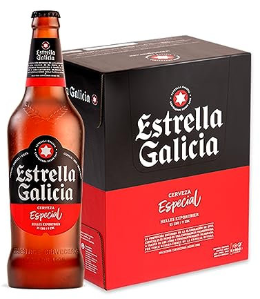 Estrella Galicia Especial - Cerveza Lager Especial, Pack de 6 botellas x 66 cl, Sabor Ligero y Amargo, Aroma a Lúpulo, 5,5% Volumen de Alcohol