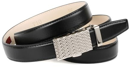 Anthoni Crown Damen Ledergürtel Gürtel, Schwarz, 95