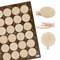 Logbuch-Verlag 48 Klammern aus Holz mit Blanko Aufkleber zum Beschriften beige Holzklammern Namensschild Tischdekoration Hochzeit 4 cm