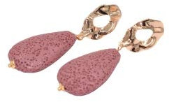 SchmuckDesignByEmma Gold Baumel Tropfen Lavastein Ohrringe in Beere