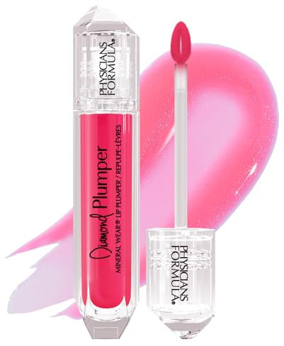 Physicians Formula, Diamond Plumper, Lippen Booster mit feuchtigkeitsspendender Formel, nährend und füllend, Lipgloss mit Diamanten-Staub für extremen Glanz, Pink Radiant Cut