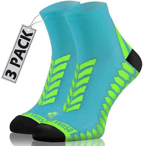 sesto senso Sport Socken Damen Herren 3 Paar Bunte Sportsocken Laufsocken Meeresfarbe 39-42 Türkis