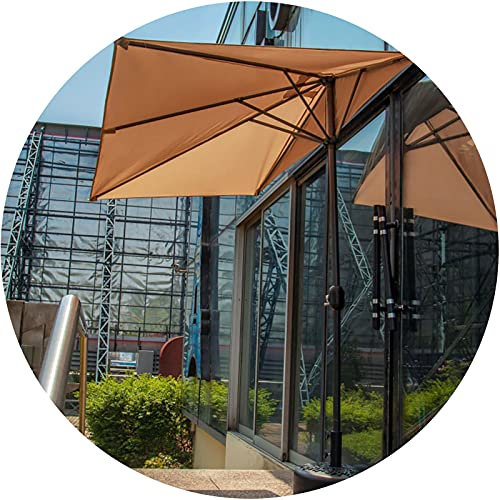 OOOMG 250cm*120cm Rechteckig Halbe Sonnenschirme Mit Kurbel, Balkonschirm Wasserdicht Marktschirm Für Garten,Terrassen,Schwimmbäder,Höfe