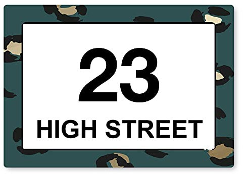 stika.co Pack of 4 Personalised Green Leopard Wheelie bin stickers, House Number and Street Name for Bins and Recycle waste containers, White Self-adhesive Vinyl (A4 297 x 210mm, White Vinyl)