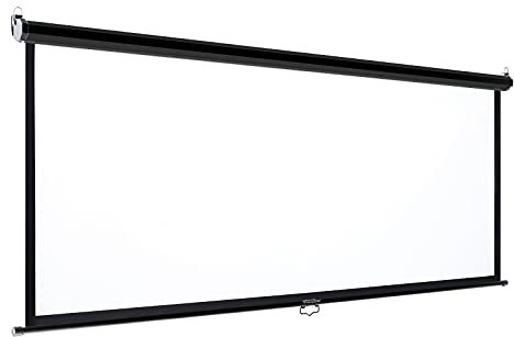 EliteKoopers 1Pcs Black Manual Pull Down Projector Screen Wall/Ceiling Mount Home Movie Cinema (60 Inch)