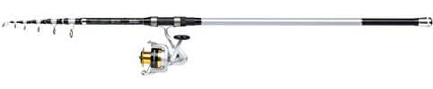 Mitchell Unisex-Adult Tanager SW Surf Tele Pro Ruten und Rollen Combo Set Spinnruten, Silver/Black, 4.00m