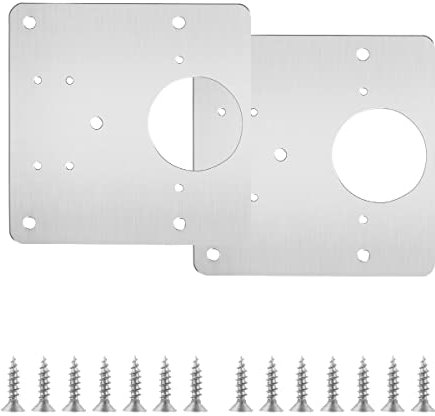 M MUNCASO Cabinet Hinge Repair Plate Kit,Folding Doors Hinge, Wardrobe Doors Hinge for Wooden Doors with 16 Pcs Customized Screws(Hinge Repair Plate ×2)