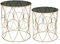 ATMOSPHERA CREATEUR D'INTERIEUR Mesa de Centro Sacha en Cristal Ahumado x2 Oro